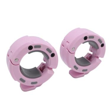 Imagem de Luocute 2pcs Barbell Prendem 50mm Magnético Bloqueios de Barra de Peso de Liberação Rápida Clipes de Colarinho para o Aparelho de Construção do Corpo de Levantamento de Peso Seguro para (Cinza rosa)