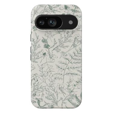 Imagem de Obbii Compatível com Google Pixel 10/10 Pro, capa protetora 2 em 1 fina, resistente, híbrida, rígida, de silicone macio, amortecedor, antiarranhões, 6,3 polegadas (verde floral)