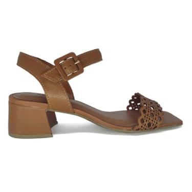 Imagem de Bottero, Sandália Bottero Salto Grosso Couro Caramelo 374002-4 Tamanho:38;Cor:Marrom