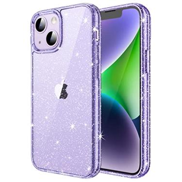 Imagem de JETech Capa Glitter para iPhone 14 6,1 Polegadas, Case para Telefone Parachoque Brilho à Prova de Choque, Capinha Bonitinho Cintilante para Mulheres e Meninase (Luz Roxa)
