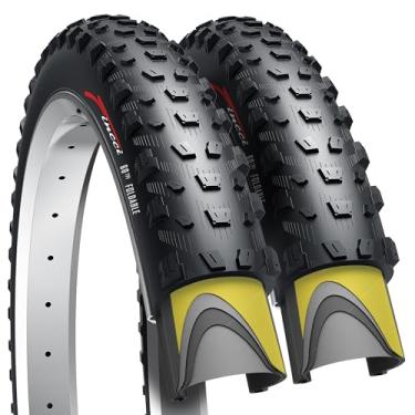 Imagem de Fincci Par de pneus de bicicleta dobráveis ETRTO de 73 x 6,6 cm 66-622 com proteção de nylon, 60 TPI para mountain , MTB, Downhill XC/Enduro Trail pneu de bicicleta