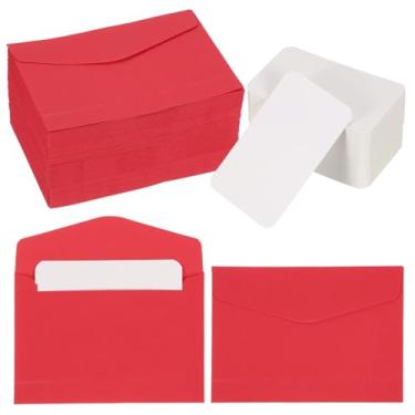 Imagem de PATIKIL Conjunto de 200 mini envelopes com cartões em branco, 11,4 x 8 cm, cartões de notas e envelopes em branco para presente de casamento, convites de formatura, férias, dia de Ação de Graças