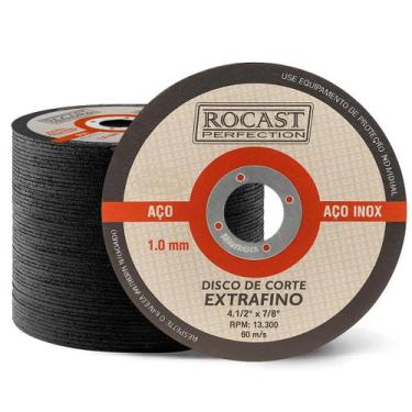 Imagem de 50 Disco De Corte Fino Inox Esmerilhadeira 4.1/2 X 1,0 x 115mm - Rocas