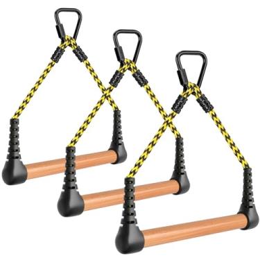 Imagem de SELEWARE Pacote com 3 Barras de Macaco Infantis para Quintal e Interior – Acessórios de Linha Ninja, Acessórios Ninja Warrior para Treinamento em Pista de Obstáculos