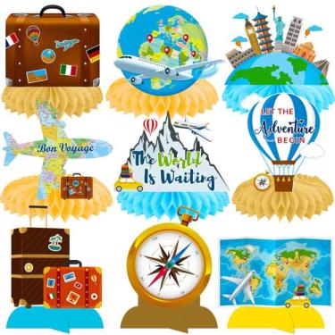 Imagem de Decorações de festa C L Cooper Life Travel Theme 13 unidades