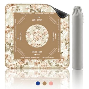 Imagem de KUKKUME Mahjong Mat for Table Non-Slip Mahjong Table Cover 33x33 Inch with Storage Pockets Noise Reduction Gaming Mat for or Mahjong/Poker/Board Games/Card Games/Dominoes (Brown)