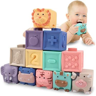 Imagem de Blocos do bebê 12 Pcs-brinquedos do bebê para a criança bebê menina menino 0-3
