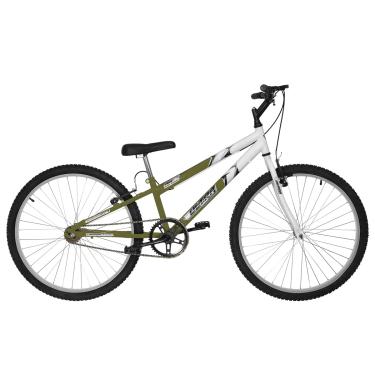 Imagem de Bicicleta de Passeio Ultra Bikes Esporte Bicolor Rebaixada Aro 26 Reforçada Freio V-Brake Sem Marcha Verde Oliva Fosco/Branco