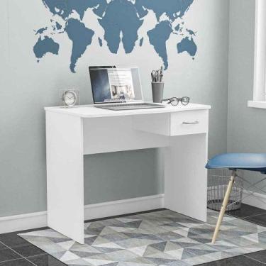 Imagem de Mesa de escritório Arapeí 90cm 1 gaveta Politorno, Branco