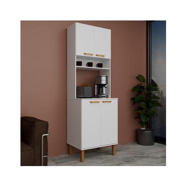 Imagem de Armário de Cozinha Multiuso Bartira Ágata 60cm 4 Portas 1 Nicho 1 Prateleira
