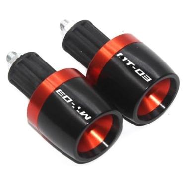 Imagem de Acessórios de motocicleta 7/20.3 cm 22 mm Grips Ends Counterweight Handle Bar Cap Cover Slider compatível com Y&AMAHA MT-03 MT03 MT 03 (laranja)
