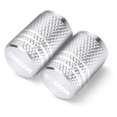 Imagem de Tampa da porta de ar do aro do pneu da motocicleta Tampa da haste da roda da válvula do pneu compatível com CB1000R CB 1000R CB 1000 R 2008-2021 (2 peças, prata)