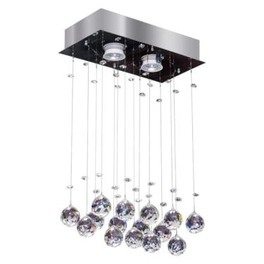 Imagem de Plafon Inox 2 Luzes Gu10 5w Crystal Ball Gpf1902pf3 Bronzearte Fume