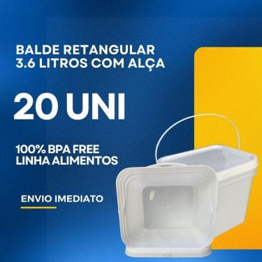 Imagem de Balde retangular 3.6l para massinha - 20 pçs