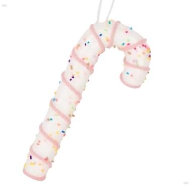 Imagem de Enfeite De Natal Bengalas Doce Candy 17cm Brilhante Gliter (Branco)