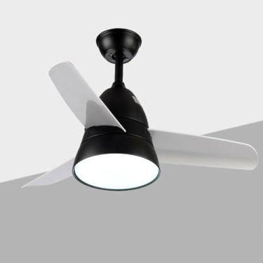 Imagem de Pequeno quarto lustre ventilador de teto com luz cozinha moderno preto embutido ventilador luminária crianças ventilador de teto luz para quarto crianças berçário sala de jantar, rosa azul a