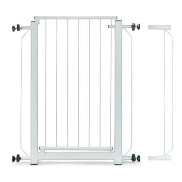 Imagem de Grade de Proteçao Cercado Portão Pet Criança Caes - 69 a 74cm C/Extensor 10cm Aço Branco
