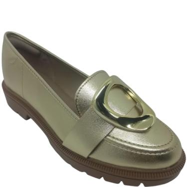 Imagem de Beira Rio, Sapato Mocassim Beira Rio Feminino Napa Turim com Detalhe Metalizado (Dourado, BR, Adulto, Numérico, 39)