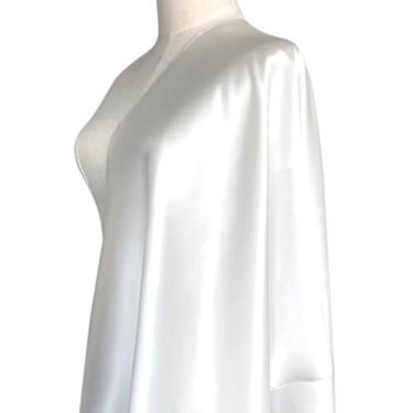 Imagem de 19 Momme 100% seda amoreira cetim roupas de tecido pijama camisa vestidos para mulheres para costura por jardas SS19L (branco natural, 5 jardas)