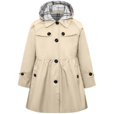 Imagem de Casaco impermeável Betusline Girl's Windbreaker com capuz bege 4-5T
