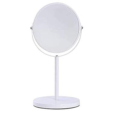 Imagem de Espelho pequeno espelho de maquilhagem, espelho de beleza frente e verso para secretária, espelho cosmético com ampliação 3X, espelho giratório de 360° para casa de banho, espelho de maquilhagem (cor