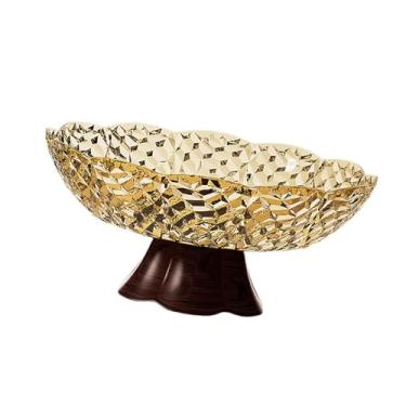 Imagem de Generic Fruteira com Pé Alto, Bandeja para Frutas, Prato para Doces, Pedestal, Tigela Decorativa, Centro de Mesa, Decoração para Doces, Lanches, Sala de Estar, L Brown