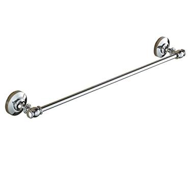 Imagem de DSeenLeap Barra de toalha individual com acabamento cromado e cobre polido, toalheiro montado na parede para casa de banho ou cozinha, 40 cm, 50 cm, 60 cm, 70 cm, 80 cm opcional, prata (80 cm)