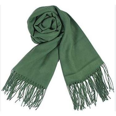 Imagem de Anti-pilling cachecol feminino de inverno com 180g - oem, Verde, 2 uni