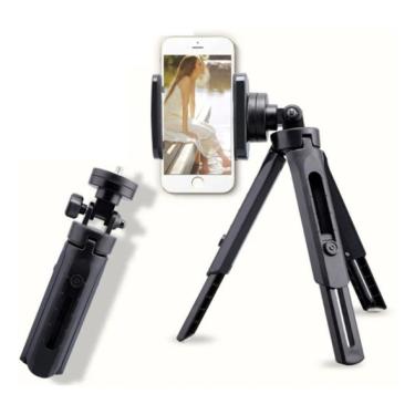 Imagem de Suporte de mini tripé de mesa 360° ajustável para telefones celulares, câmeras e Gopro