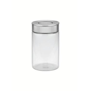 Imagem de Pote De Vidro Tramontina Purezza Com Tampa De Aço Inox 10 Cm 1 L Tramo