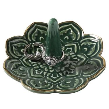 Imagem de Porta-joias RUIMIC Ceramic Green Mandala para mulheres