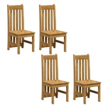 Imagem de Kit 4 Cadeiras 100% Madeira Maciça Lille Espresso Móveis