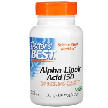 Imagem de Doctors Best Alpha Lipoic Acid 150 mg 120 cápsulas – Suporte de sereia terapêutico antienvelhecimento saudável para o corpo