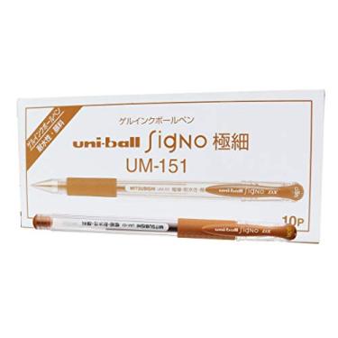 Imagem de Caneta Gel UM-151 SIGNO DX 0,38, Marrom, Uni-ball, Caixa c/10 unidades