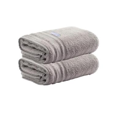 Imagem de Jogo de Toalhas de Rosto Avere 2 Peças 100% Algodão, 50x80cm 500g/m², Alta Absorção, Toque Macio, Design Sofisticado e Durável – Altihaus (Cinza)