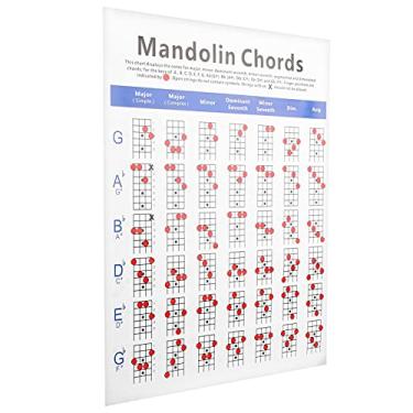 Imagem de Acouto : Gráfico Prático de Acordes de Bandolim Notas de Braço Revestidas para Iniciantes Adulto Criança - Acordes de Bandolim e Gráfico de Placa de Traste - Instrumentos Musicais/Acessórios para