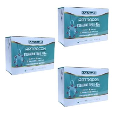 Imagem de Kit 3 Artrocon Maxlab - Colágeno Tipo 2 + Assoc. 60 Cápsulas Sem Sabor