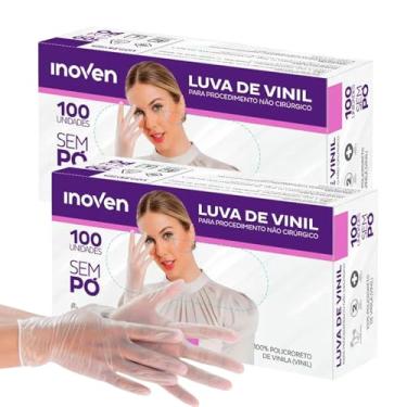 Imagem de Luva Vinil Descartável Sem Pó - INOVEN - P, M e G - 200 Unidades (G)