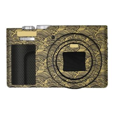 Imagem de ZS99 Adesivo de capa de câmera antiarranhões para Panasonic Lumix ZS99 Película protetora de câmera Decalques (ouro onda)