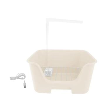 Imagem de Fenteer Banheira automática para pássaros, circulação automática de água, banho USB, fácil configuração com bomba, banheira para periquito cinzento africano, Bege