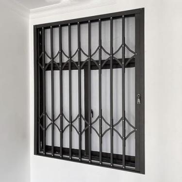 Imagem de Protetor De Segurança De Janela Dobrável De Metal, Barras De Segurança De Janela Deslizante Com Fechadura E Chave, Roubo Dentro Do Trilho De Proteção Da Jan, W100xH120cm/39.5x47.5in