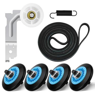 Imagem de NISHCON Peças de secadora para Samsung. Rolo de secador DC97-16782A, correia de secadora 6602-001655, polia intermediária DC93-00634A, compatível com Samsung. Secadores DV45H7000EW/A2 DV42H5000EW/A3