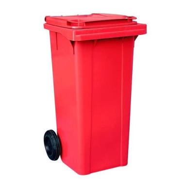 Imagem de Lixeira Carro Coletor Lixão 120 L Contentor Lixo - LP, vermelho