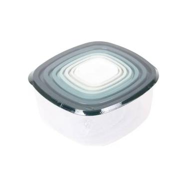 Imagem de Conjunto 7 Potes Quadrado Com Tampa 100Ml Até 04 Litros