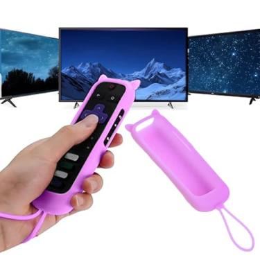 Imagem de Controle remoto de substituição para TV com capa protetora macia que brilha no escuro controle universal Smart TV (cor violeta)
