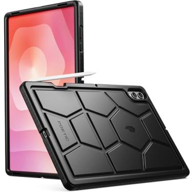 Imagem de Poetic Capa TurtleSkin para Samsung Galaxy Tab S11 Ultra (versão 2025) de 14,6 polegadas com suporte para S Pen, capa protetora de silicone resistente à prova de choque para crianças, preta