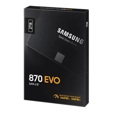 Imagem de SSD Samsung 870 EVO, 2TB, SATA  2.5', Leitura 560MB/s - MZ-77E2T0B/AM.