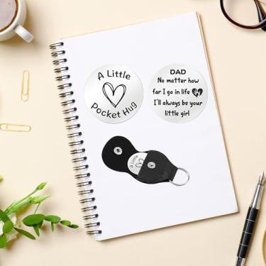Imagem de Token de abraço de bolso com chaveiro de couro PU presentes para mãe, pai, padrasto, avó, avô, Daughter to Dad, tamanho �nico