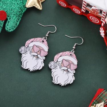 Imagem de Brincos de Natal femininos com pingente de Papai Noel, roupas de Natal, acessórios de bijuteria