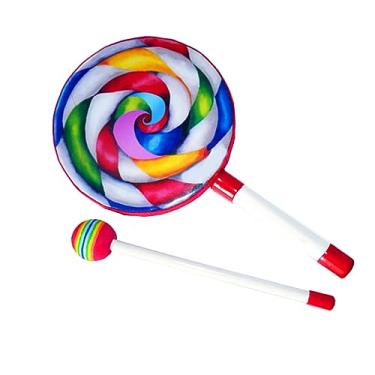 Imagem de Generic Tambor de Mão de Percussão, Atraente, Fácil de Tocar, Musical, Durável, Tambor de Mão Infantil Em PVC Estimula o Interesse No Desempenho (6 polegadas)